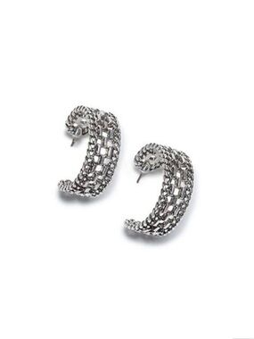 CAbi Silver Collar Hoop Earring